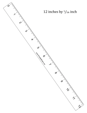 12 inch By 1 16 Inch Ruler Printable Ruler