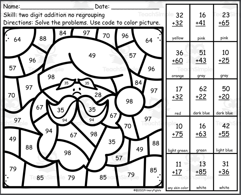 2 Digit Addition No Regrouping Worksheets Games Practice Pages 