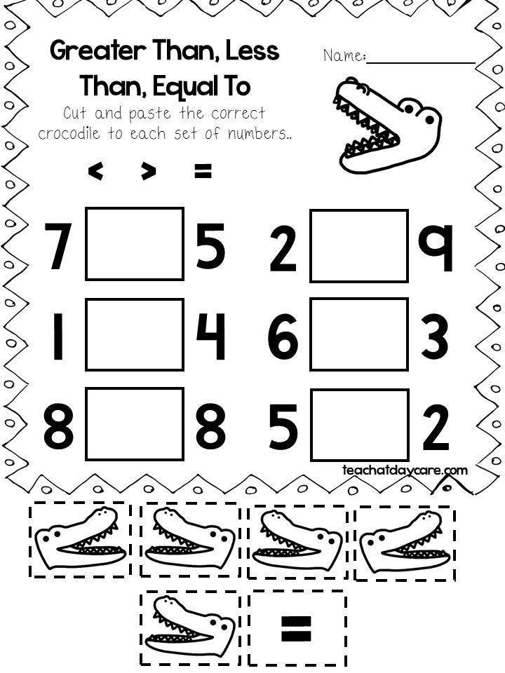 30 Printable Greater Than Less Than Equal To Worksheets Preschool 3rd 
