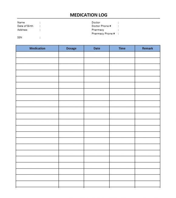 58 Medication List Templates For Any Patient Word Excel PDF 