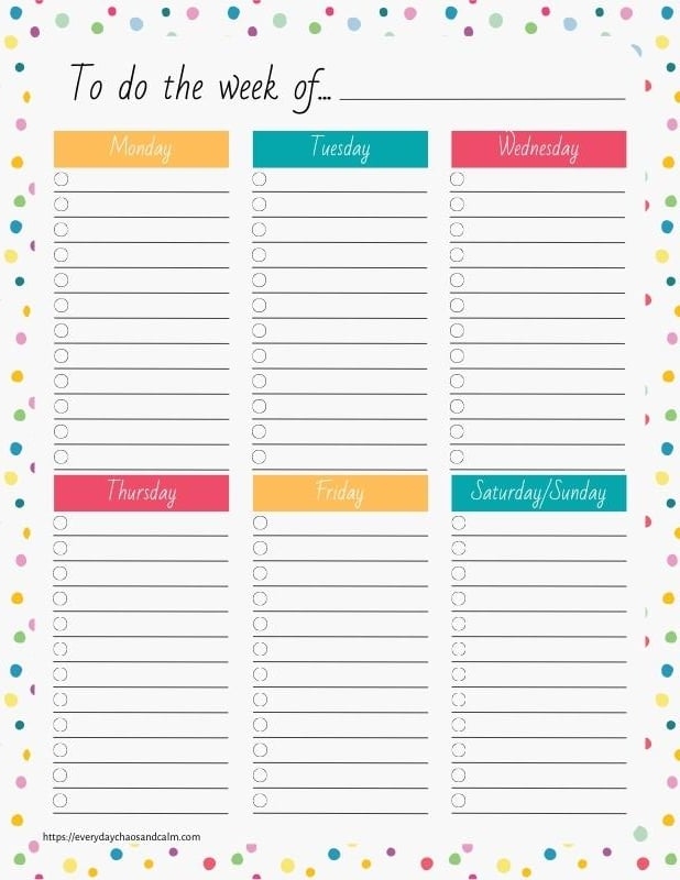 6 Printable Weekly To Do List Templates For Better Productivity