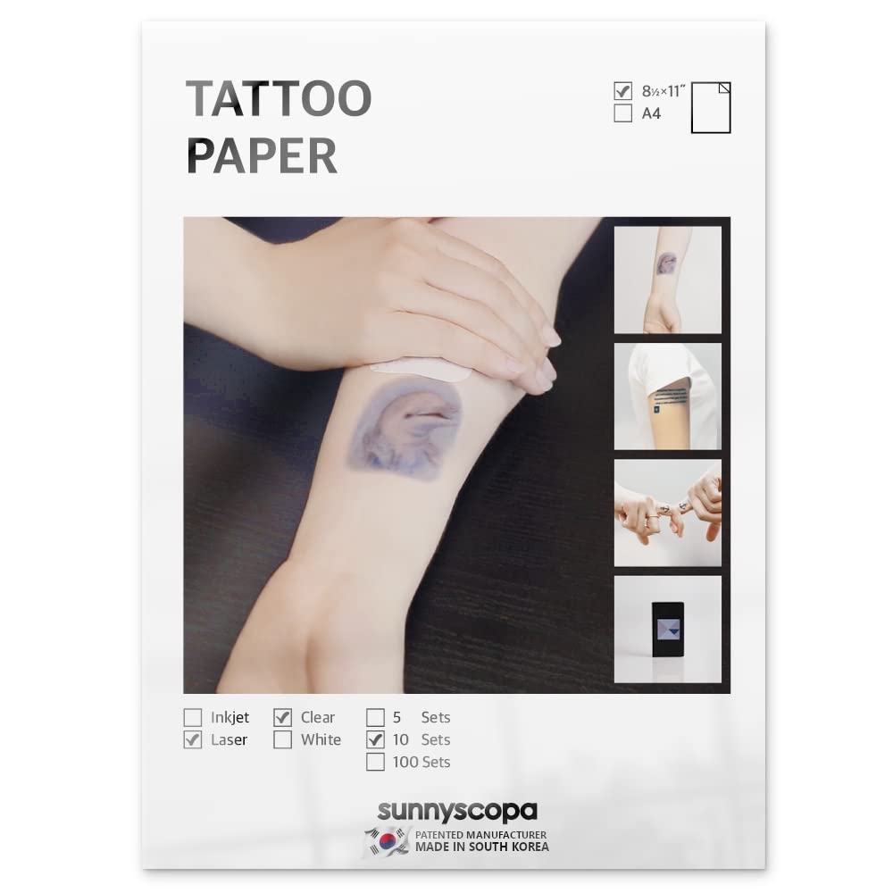 Amazon Printable Temporary Tattoo Paper For Laser Inkjet 