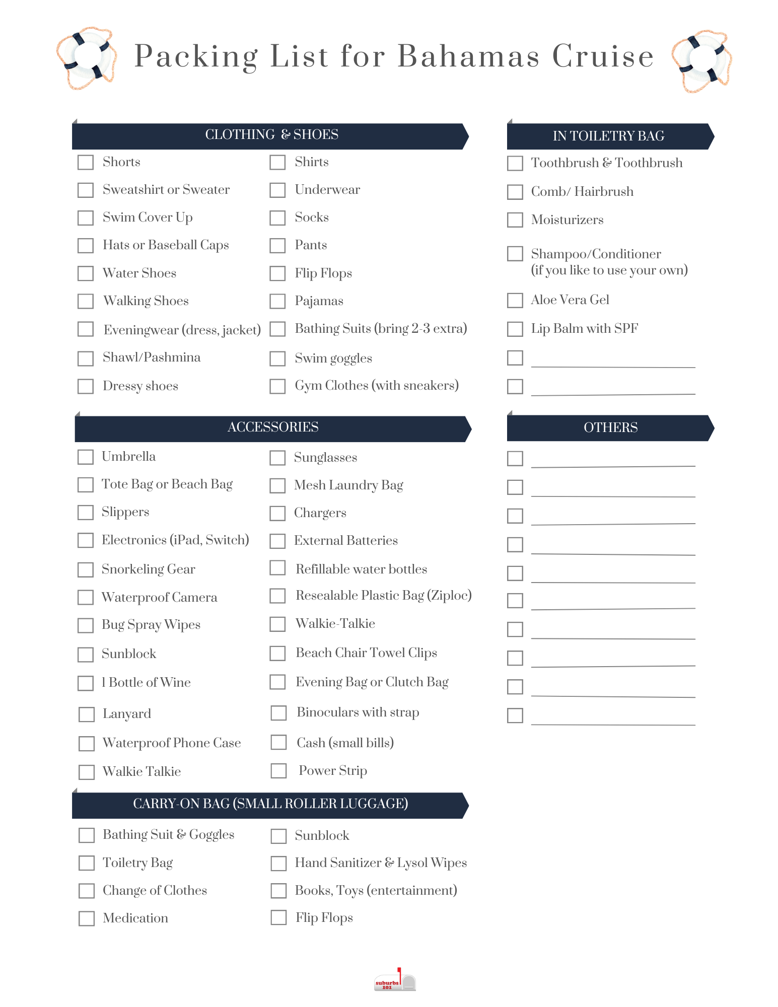 Bahamas Cruise Packing List 30 Must Bring Items Free Printable 