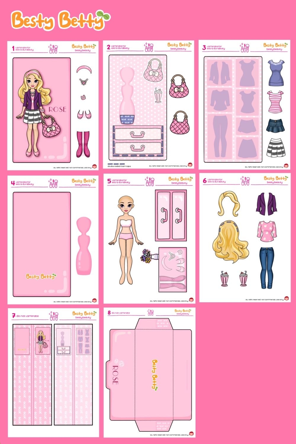 Beauty Paper Doll And Doll Clothes Set PDF Files Paper Doll Template