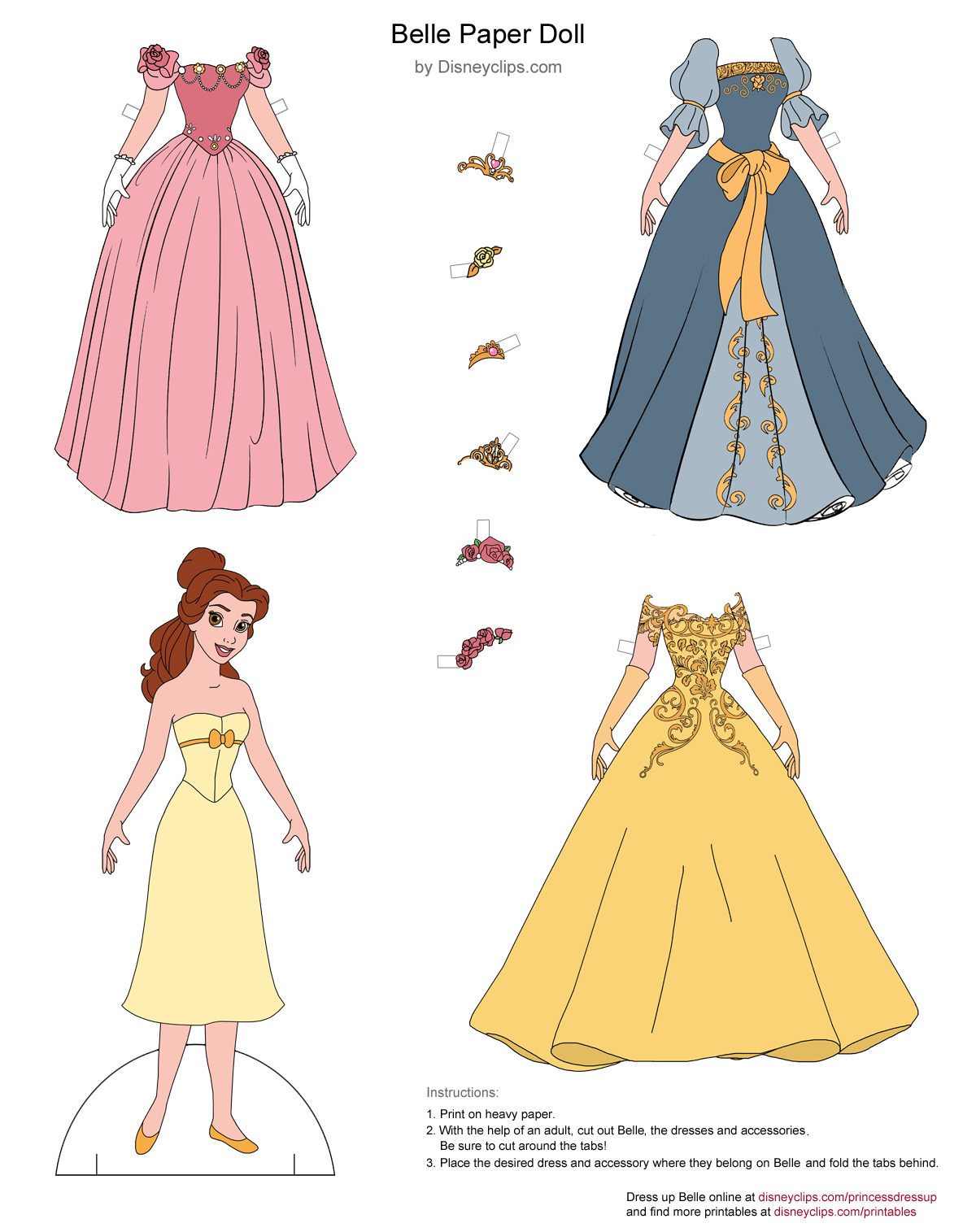 Belle 1 Disney Paper Dolls Princess Paper Dolls Printable Princess 
