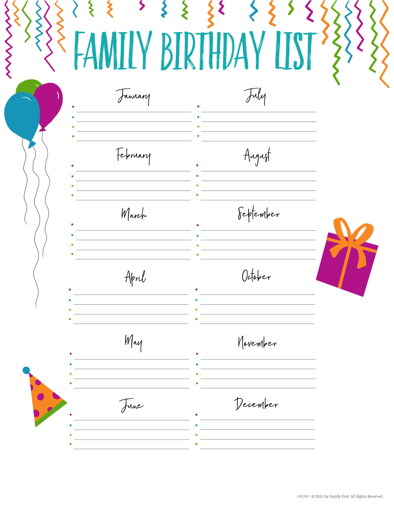 Birthday List Printable Keep Track Of Everyone 39 s Special Day IMOM