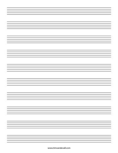 Blank Music Staff Paper PDF 6 10 12 Stave Sheet Music Easy Sheet 