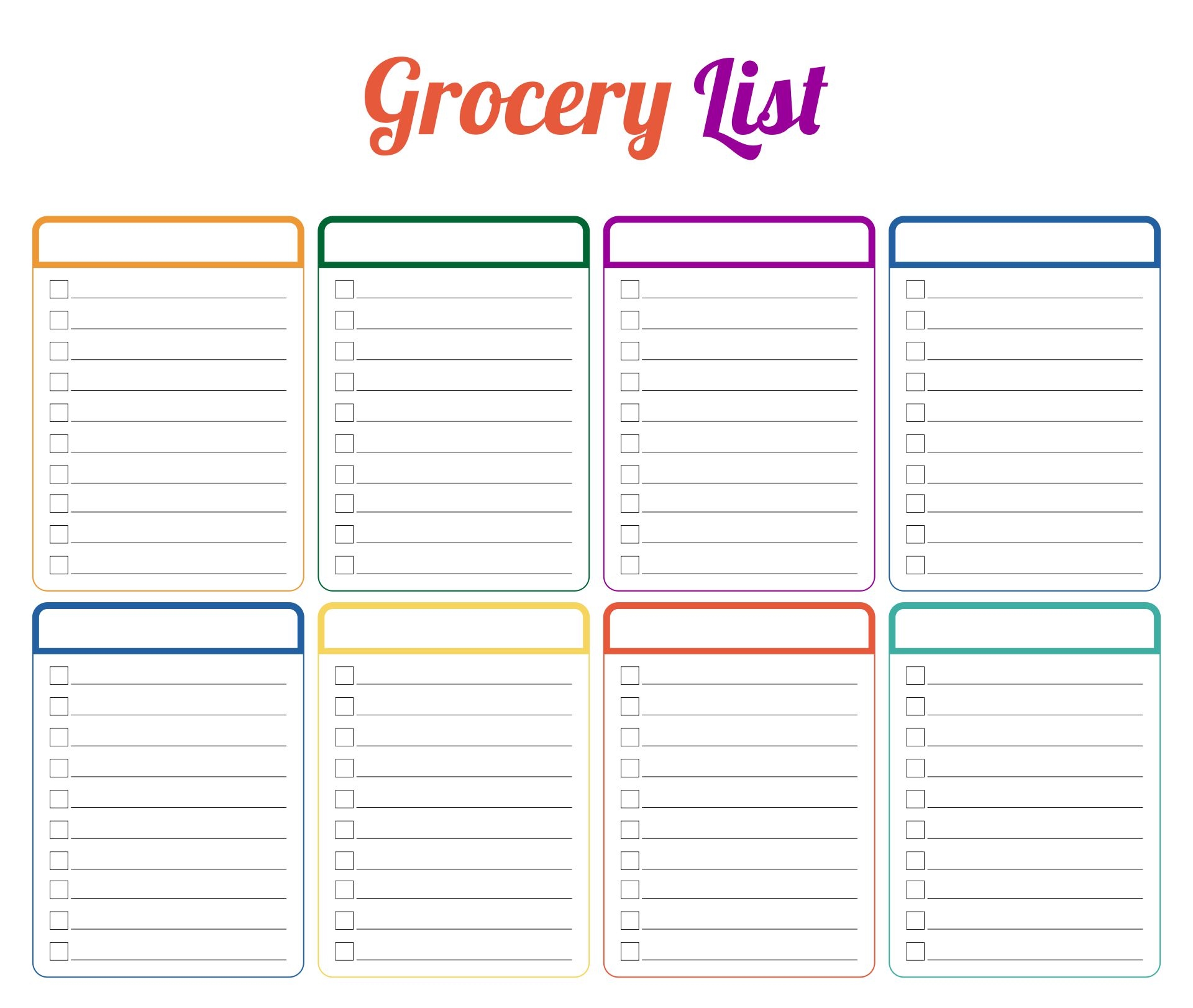 Blank Printable Grocery List Template Free Templates Printable