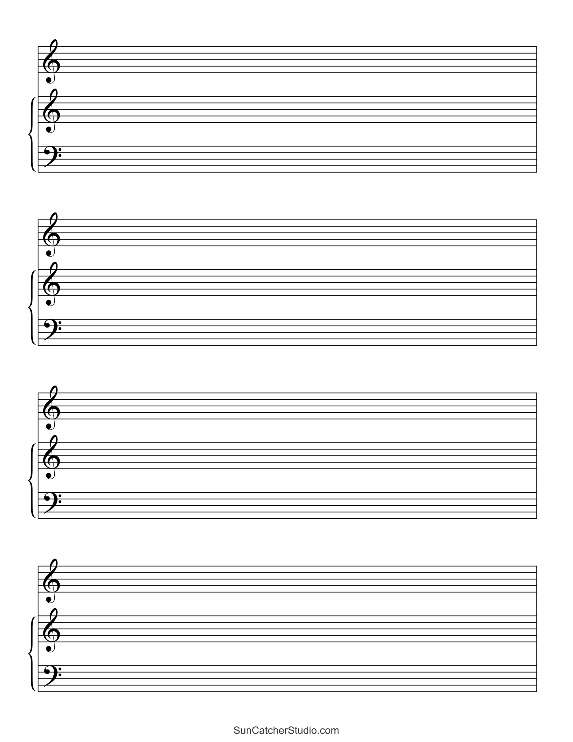 Blank Printable Music Staff Paper Music Staff Printable Sheets