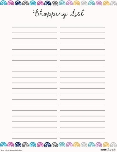 Blank Shopping List Printable NBKomputer