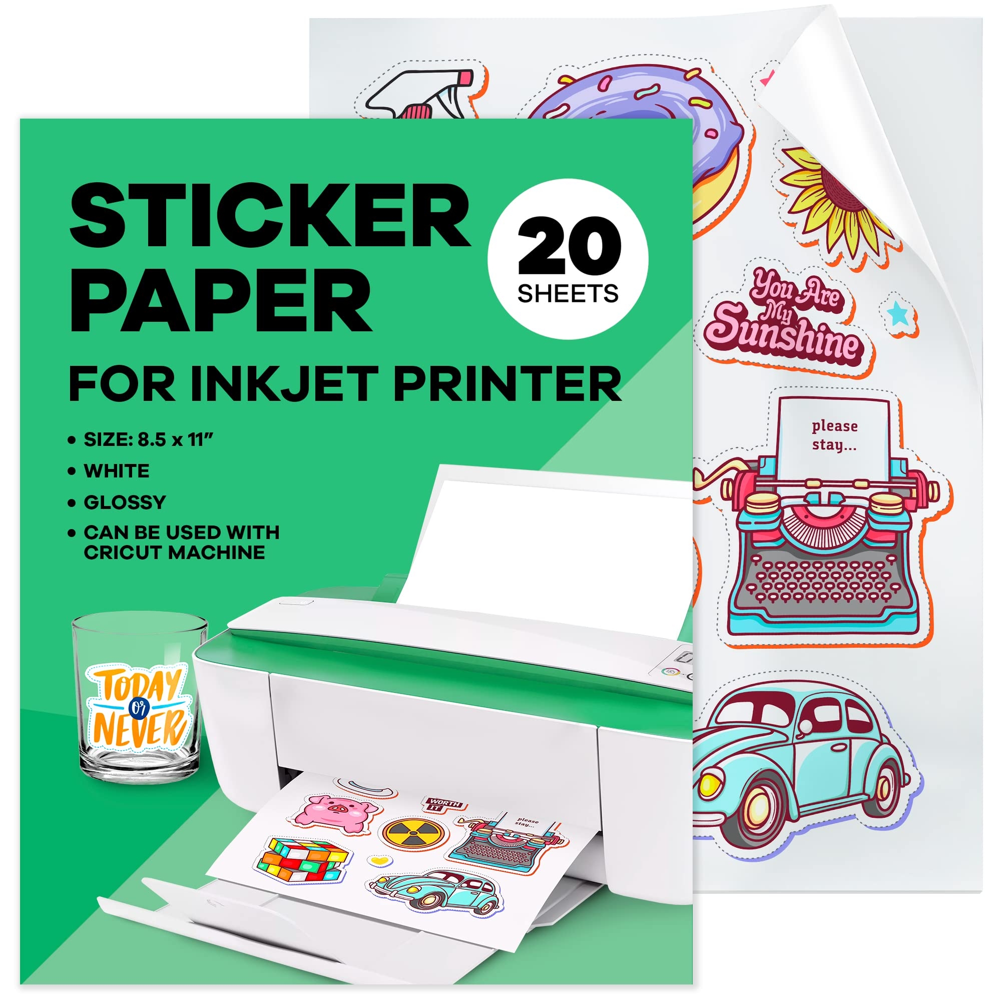 Buy Sticker Paper For Inkjet Printer Glossy Sticker Paper 20 Sheets 