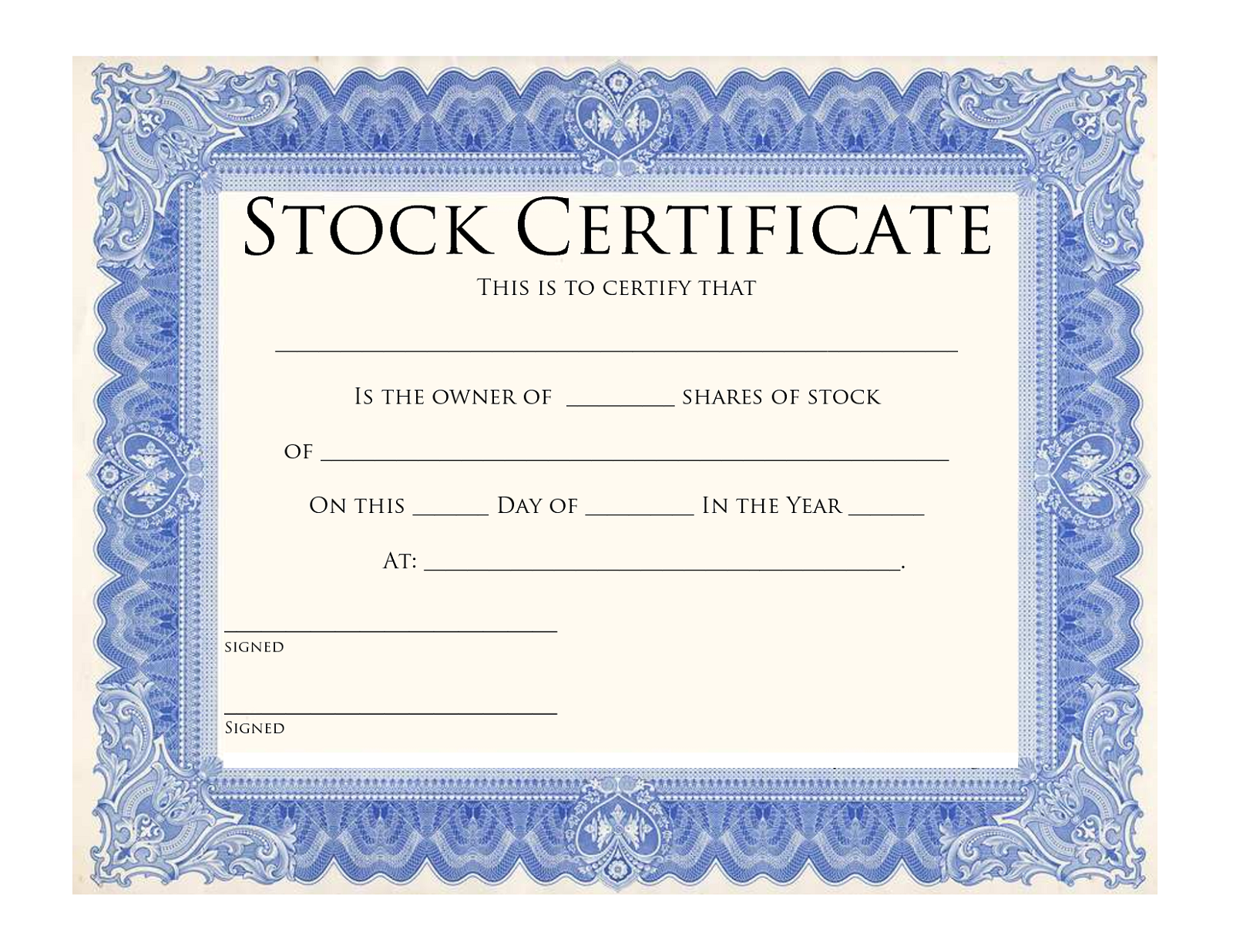 Certificate Templates Printable