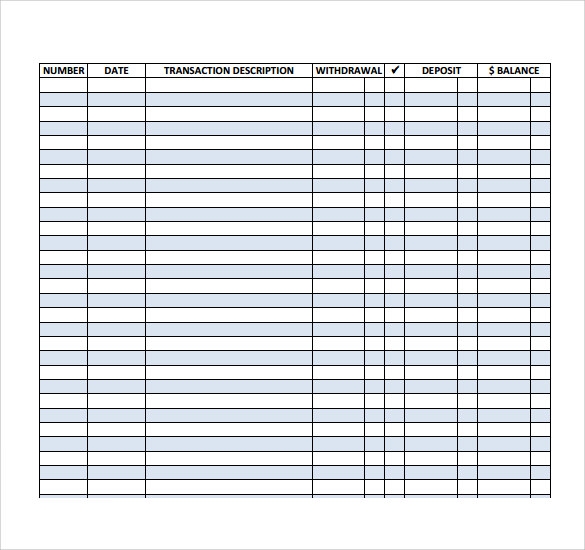 Checkbook Size Check Register Printable Passvere