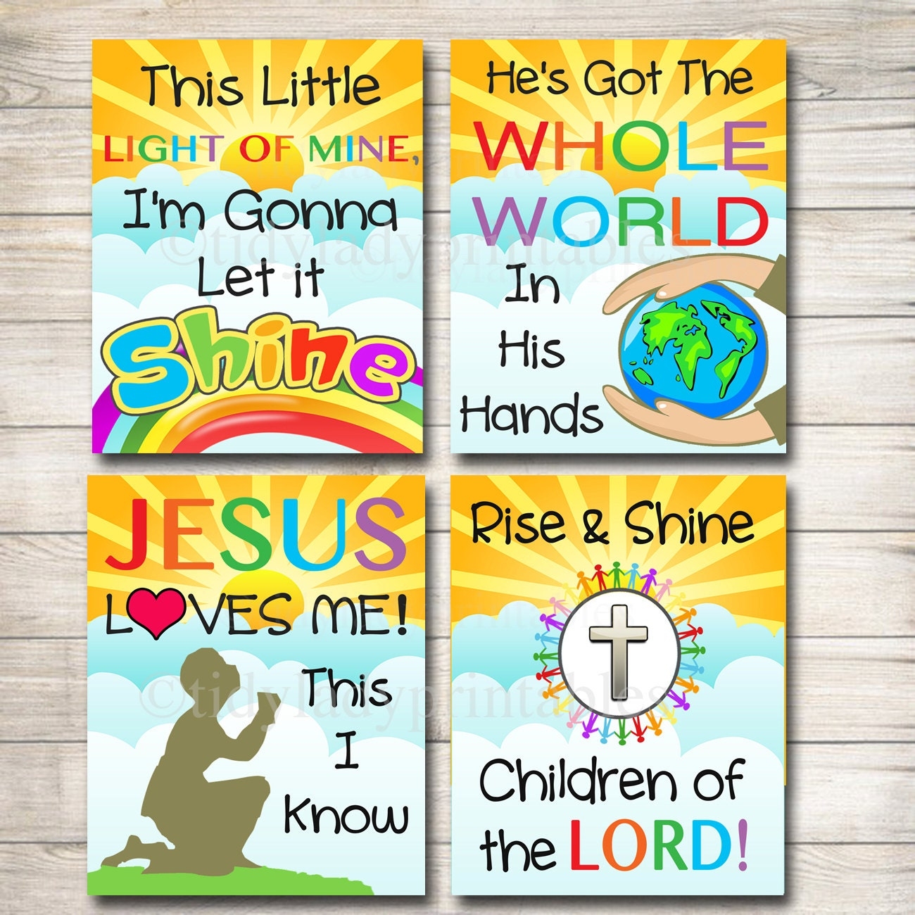 Childrens Bible Songs Art Scripture Art Printable Wall Art 