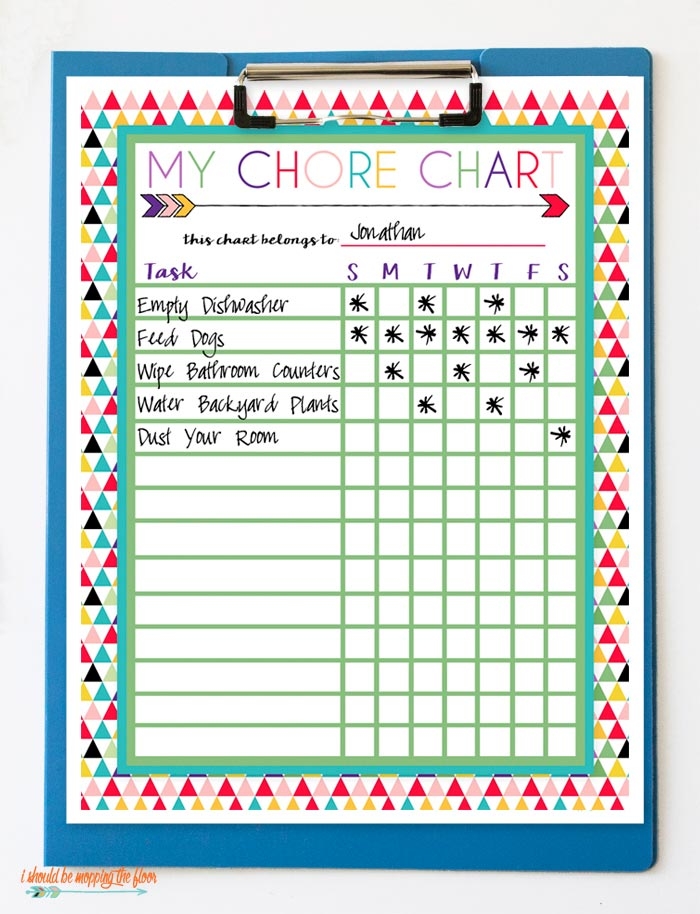 Childrens Chore List Printable Prntbl concejomunicipaldechinu gov co
