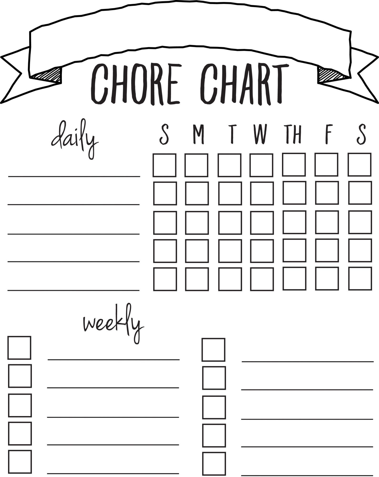 Chore Chart Template Printable For Adults NBKomputer