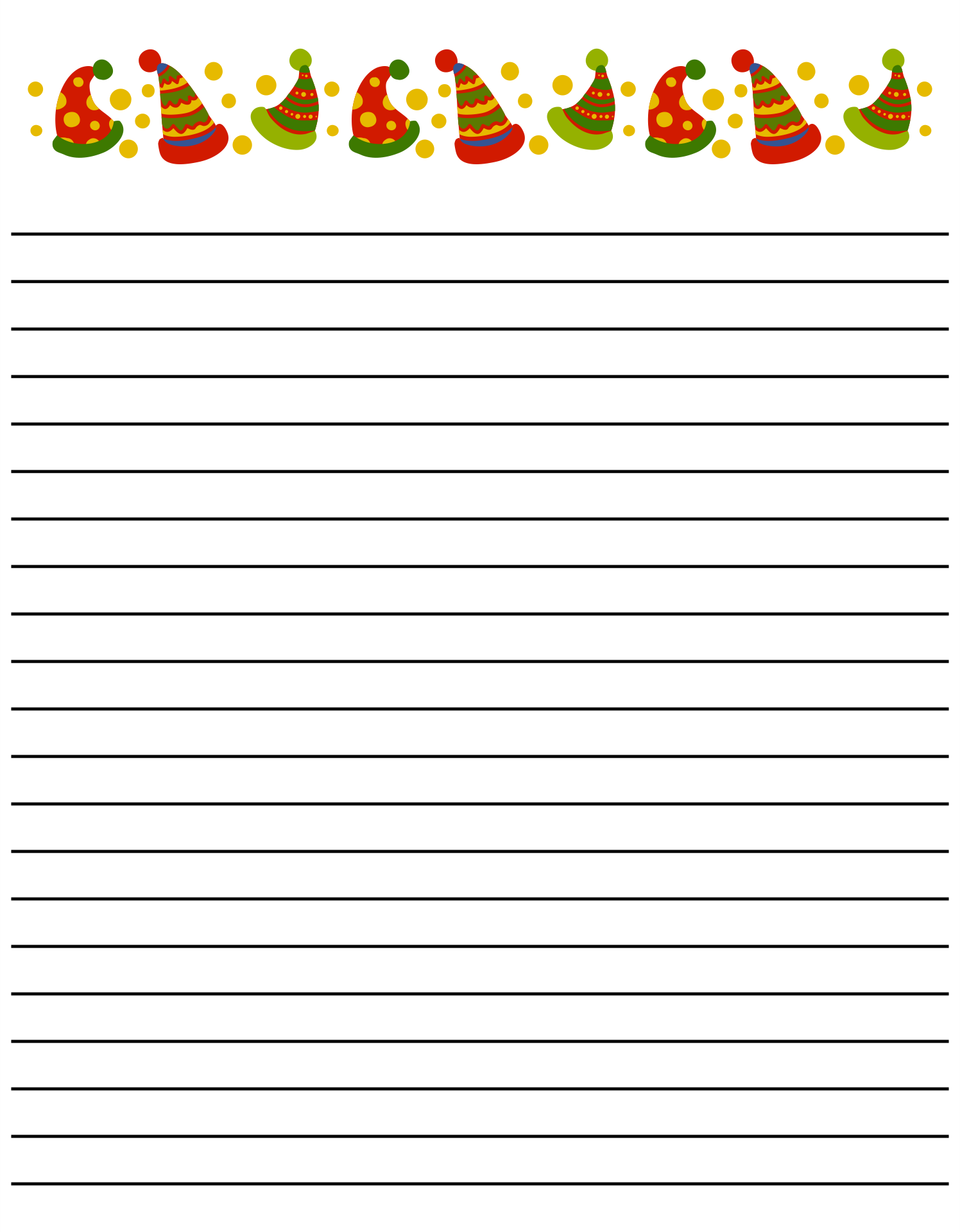 Christmas Border Lined Writing Paper 10 Free PDF Printables Printablee