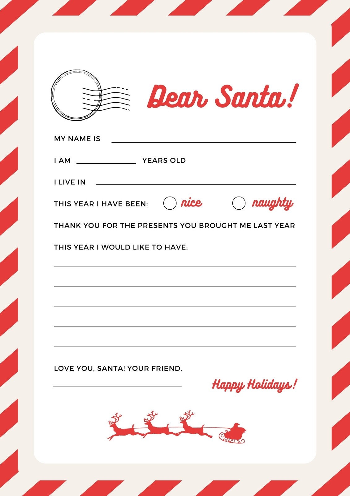 Christmas List For Santa Printable FREE Printable A Z