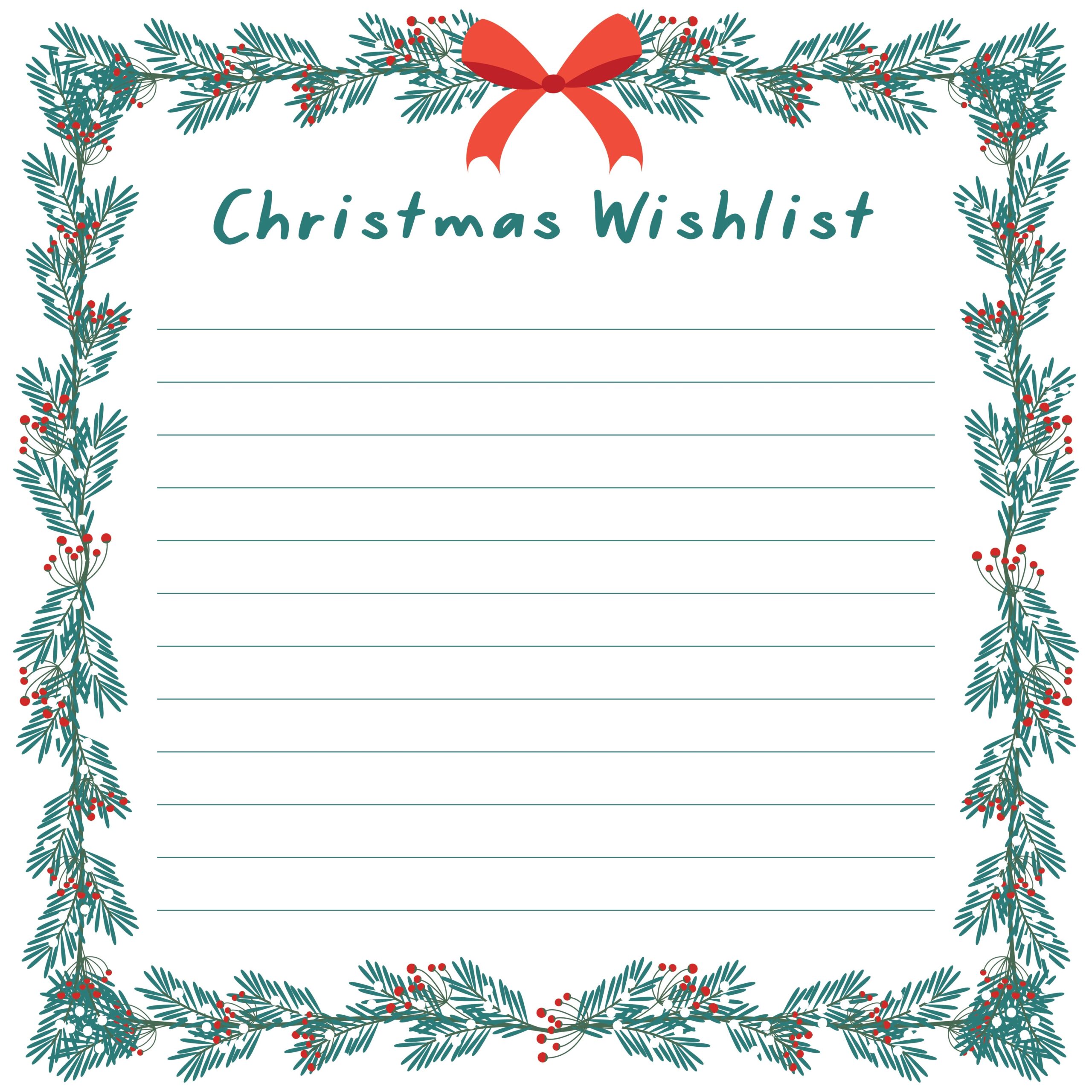 Christmas Wish List Paper 11 Free PDF Printables Printablee