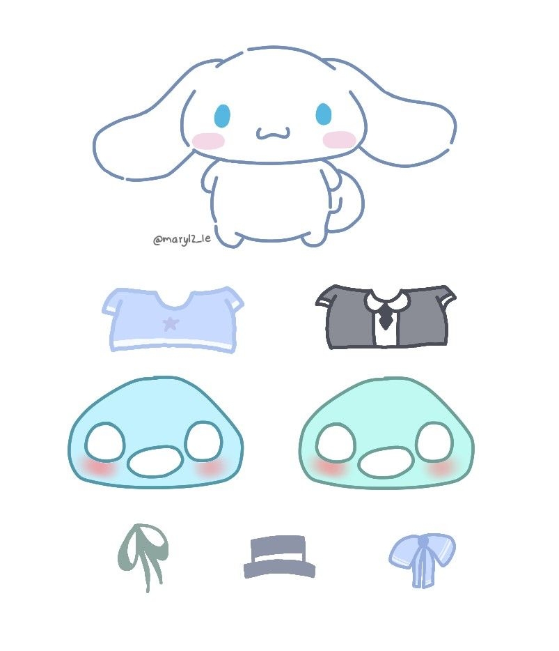 Cinnamoroll Paper Doll Templateee In 2024 Paper Doll House Paper 