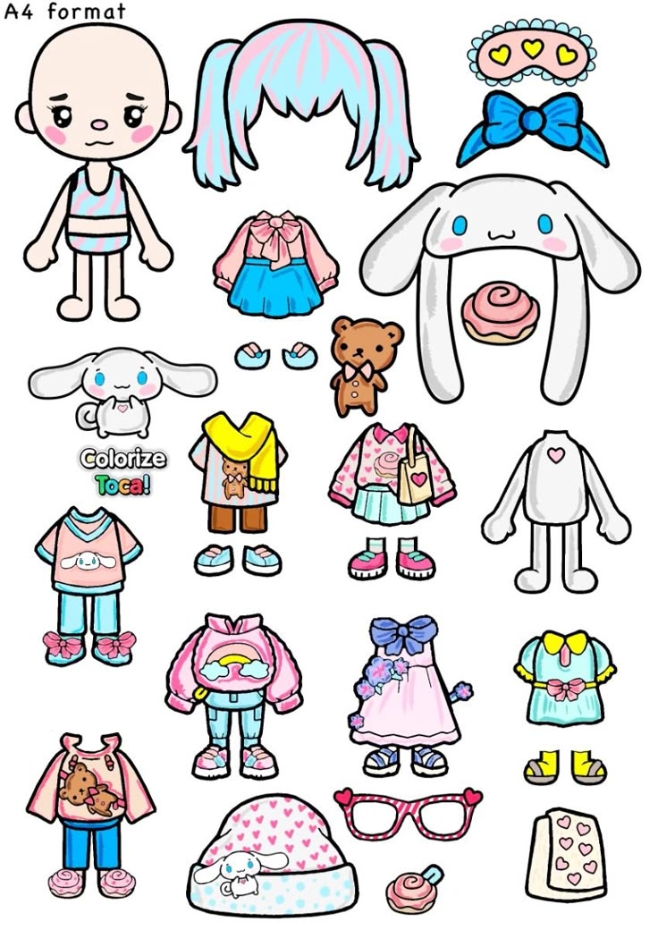 Cinnamoroll Paper Doll Toca Boca World Colorize Toca 39 s Ko fi Shop