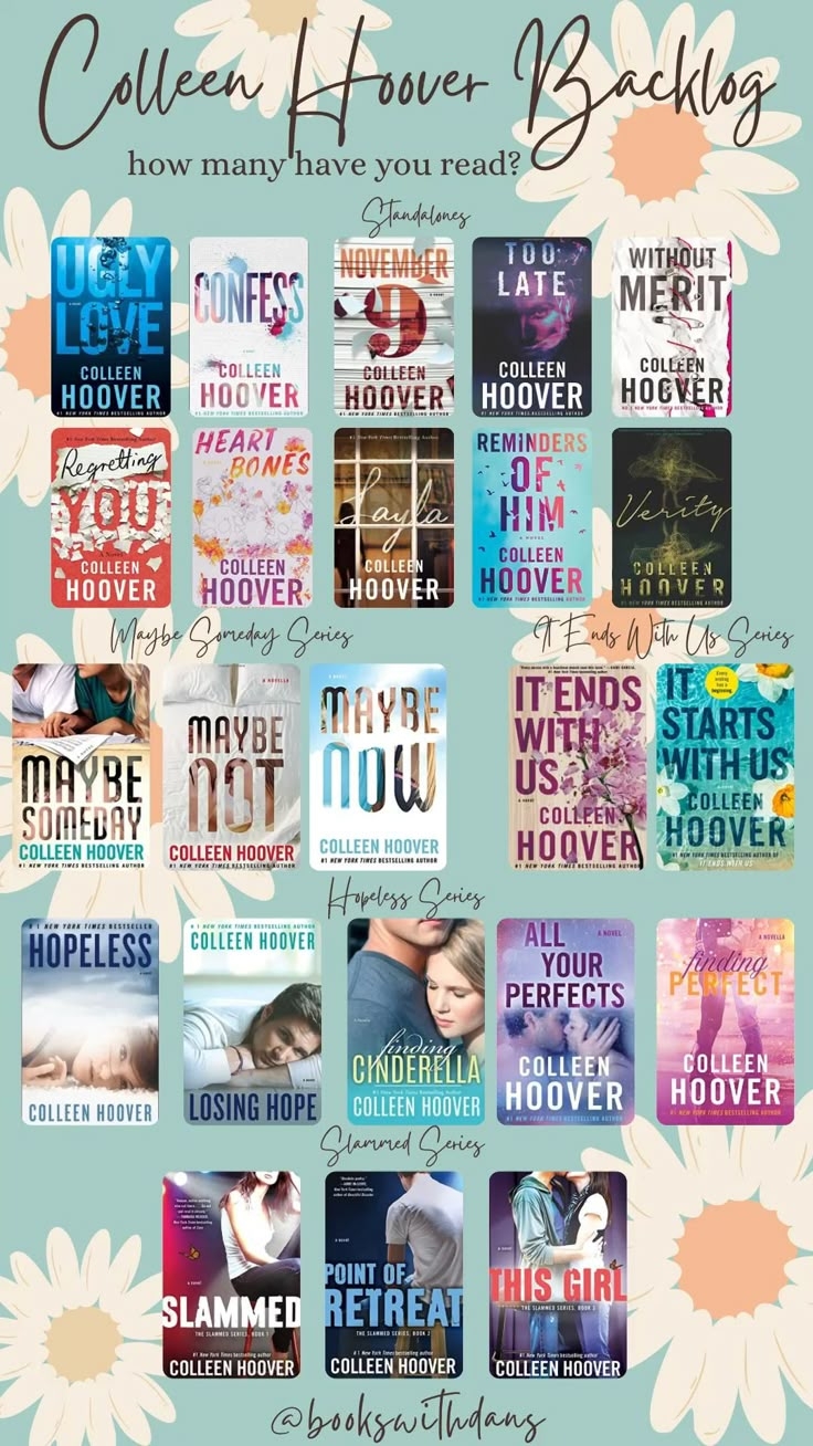 Colleen Hoover Books In Order Printable List