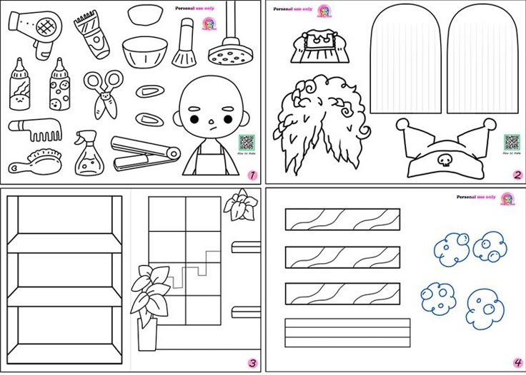 Coloring Pages Toca Boca Paper Hair Salon DIY Printables 