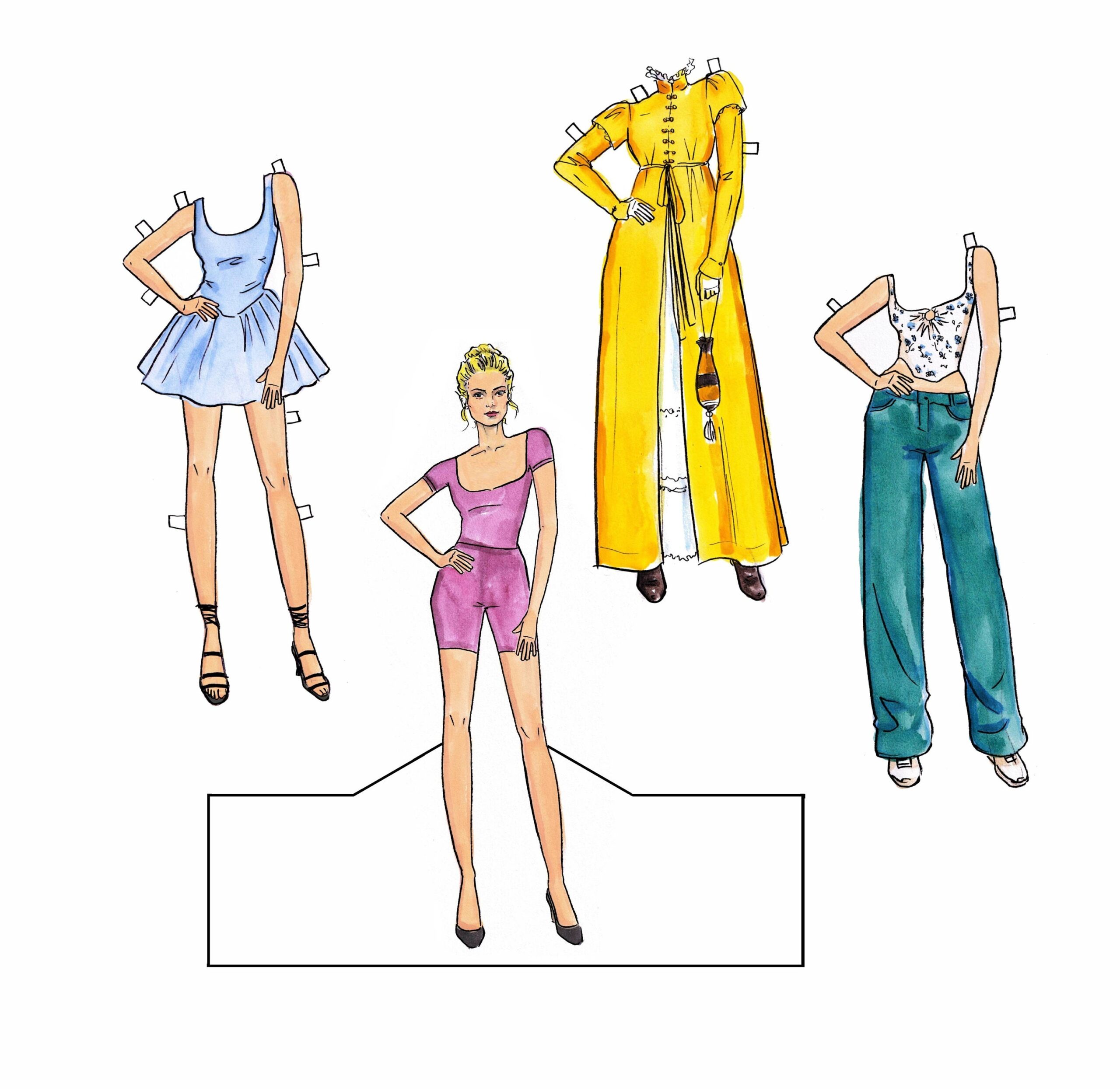 Custom Paper Doll With Outfits Etsy