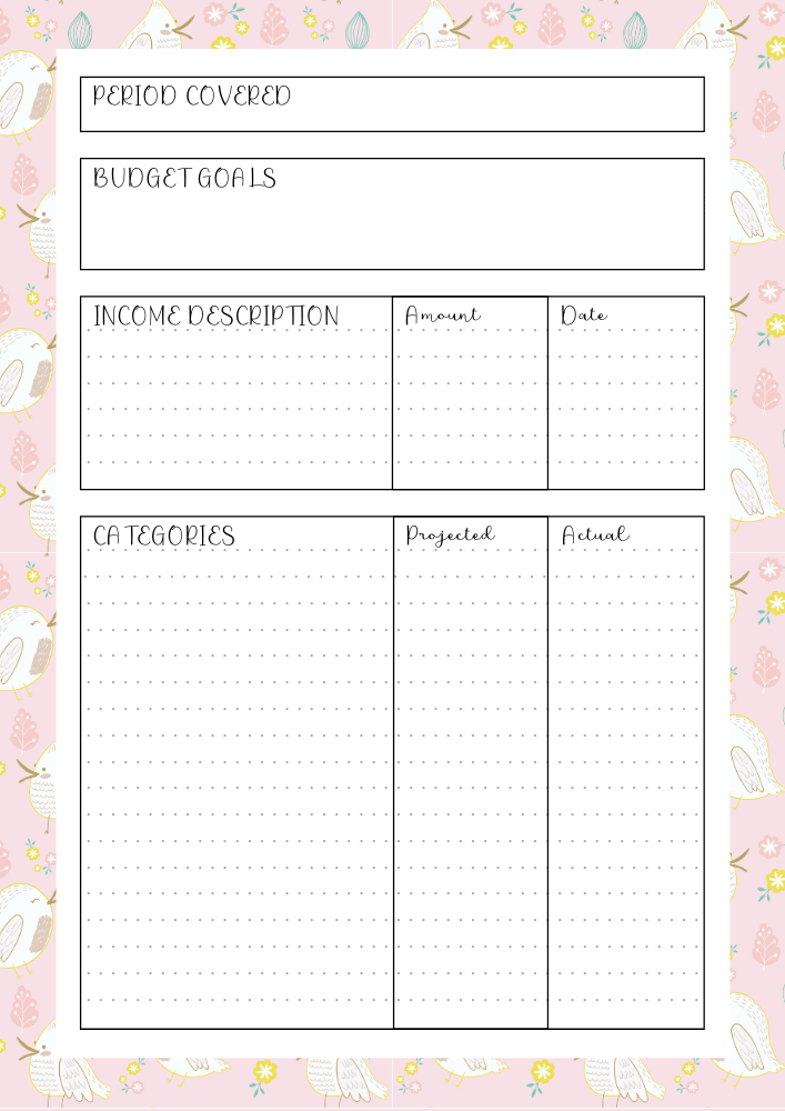 Cute Budget Planner Printable