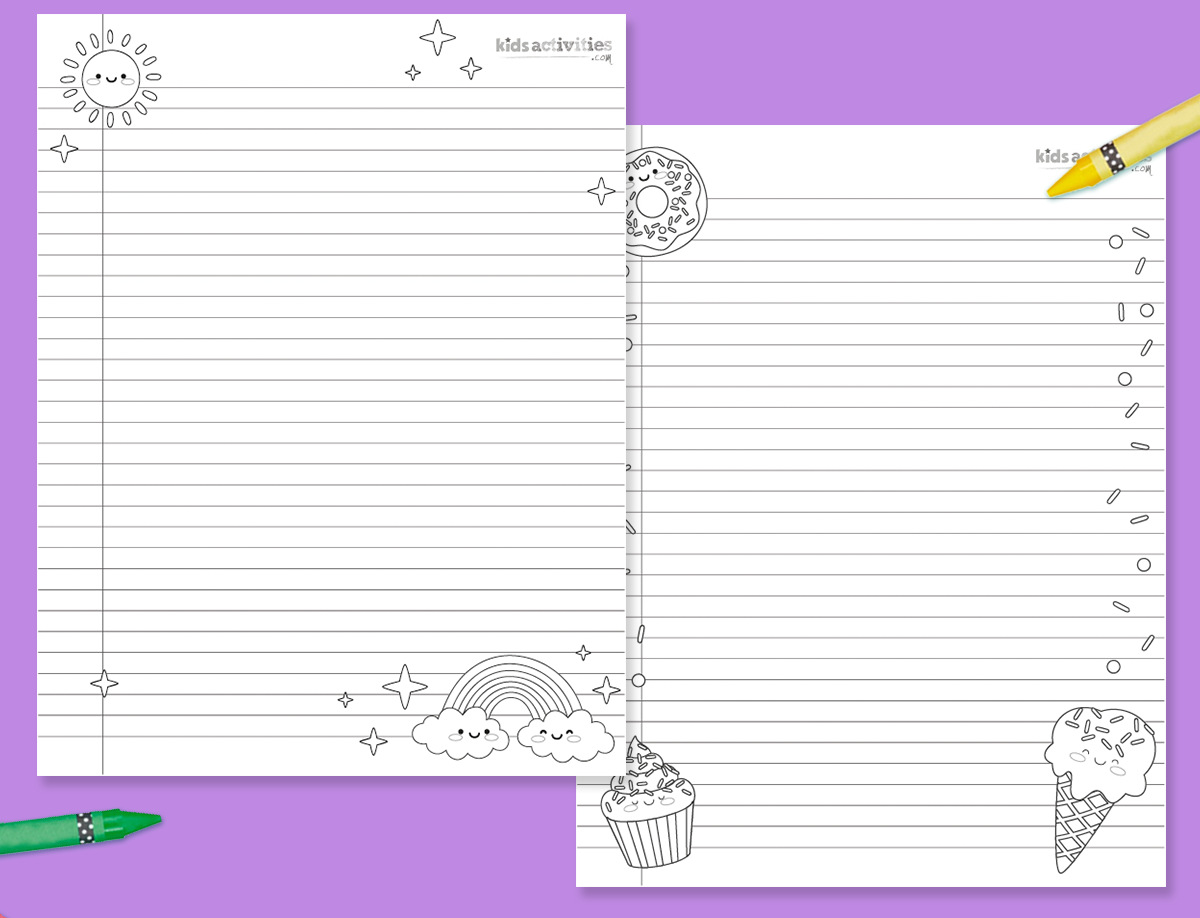 Cute Printable Notebook Paper For Kids And Adults Kids Activities Blog