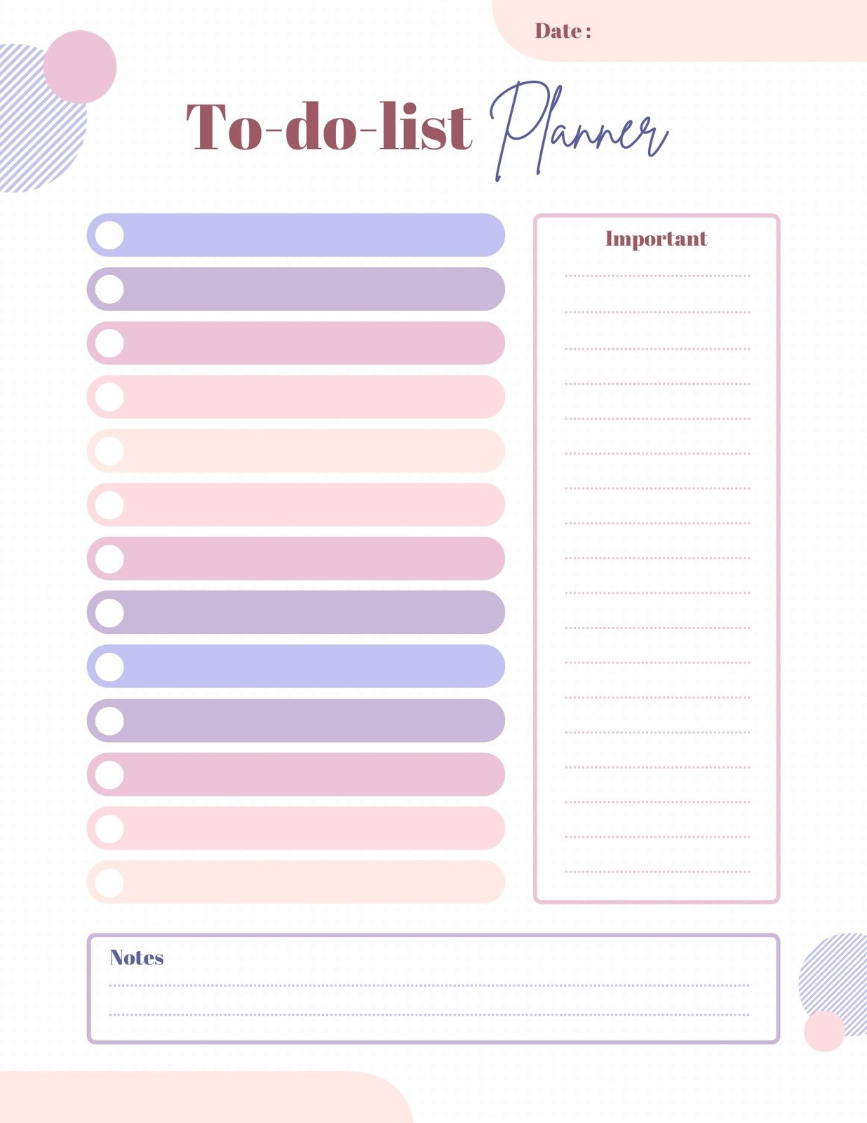 Cute To Do List Printable Template