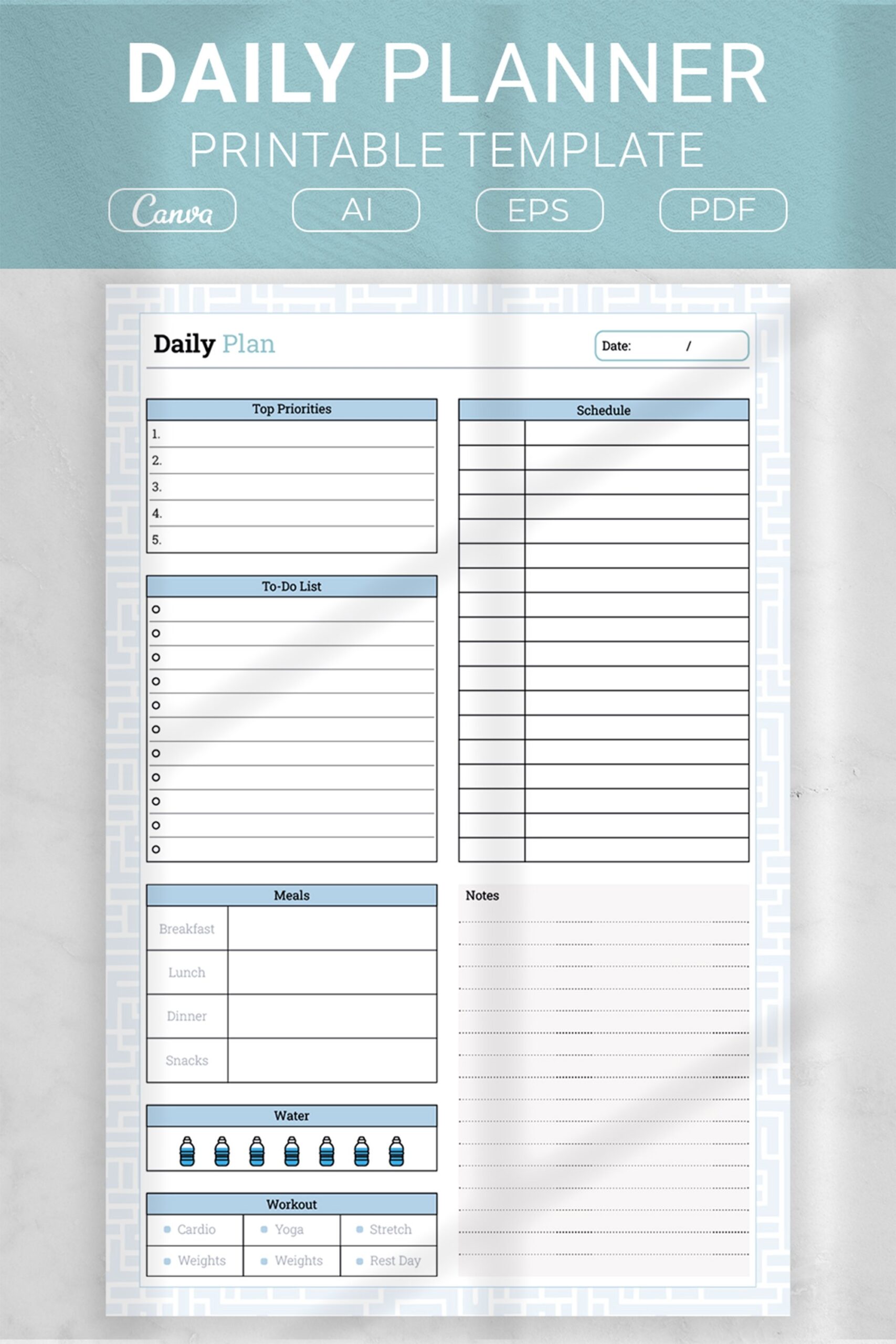 Daily Planner Printable Template 2864034 