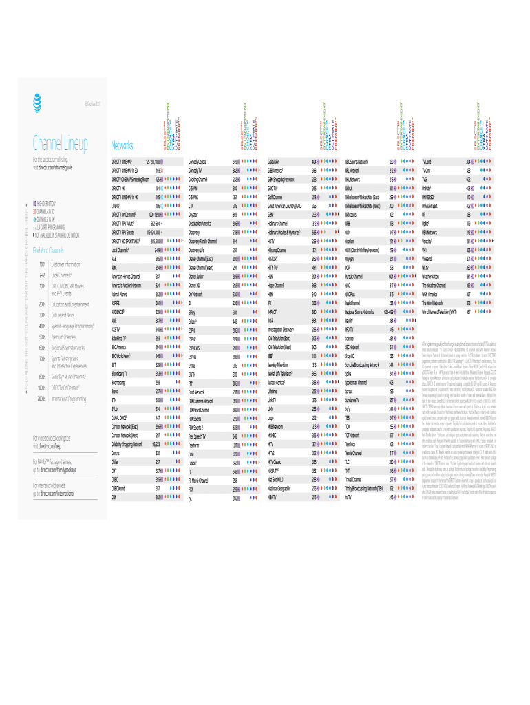 Directv Printable Channel List