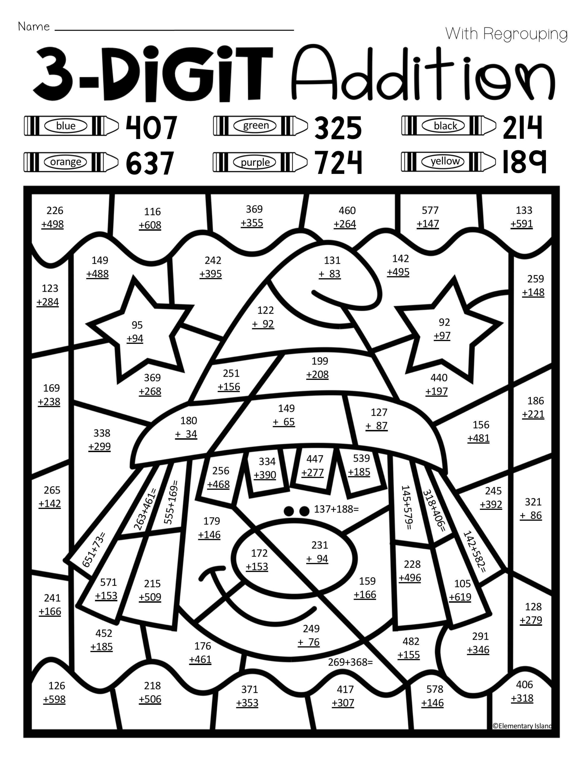 Double Digit Addition Coloring Pages Coloring Home