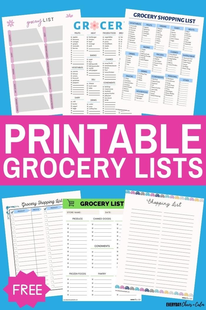 Download Free Printable Grocery List Organized Shopping List NBKomputer