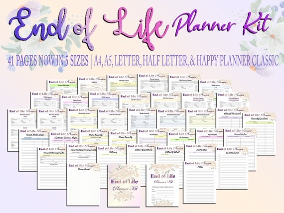 End Of Life Planner Kit Printable Life Planner Printables Life Baysection