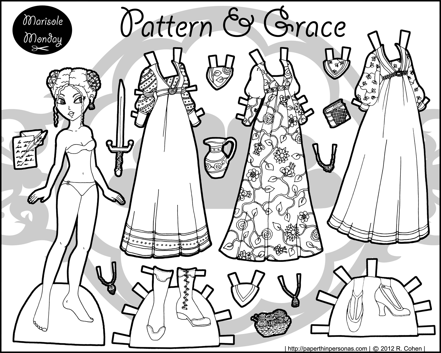 Fantasy Printable Paper Doll Lady Of The Manor Part 2 Paper Thin 