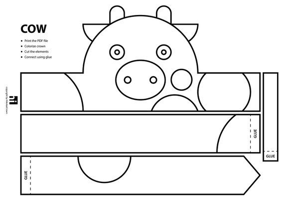 Farm Animal Paper Crown Printable Coloring Crown Coloring Face 