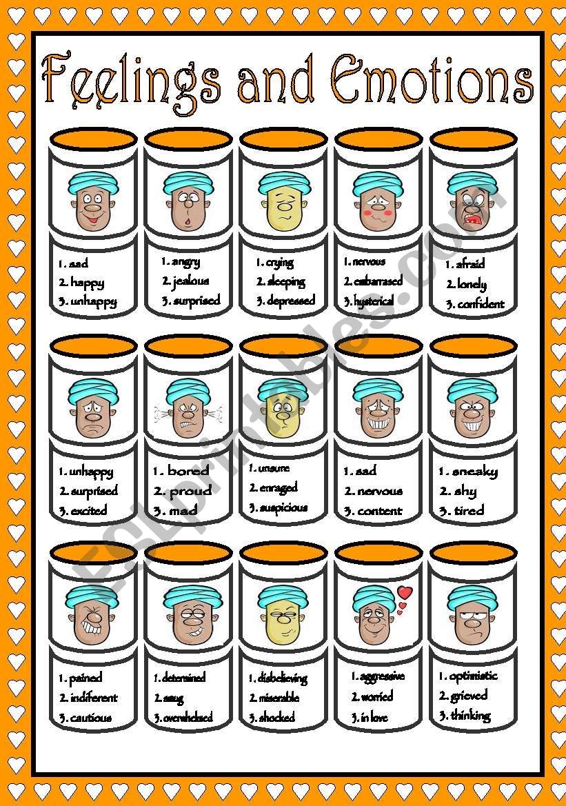 Feelings And Emotions ESL Worksheet By Bea1901