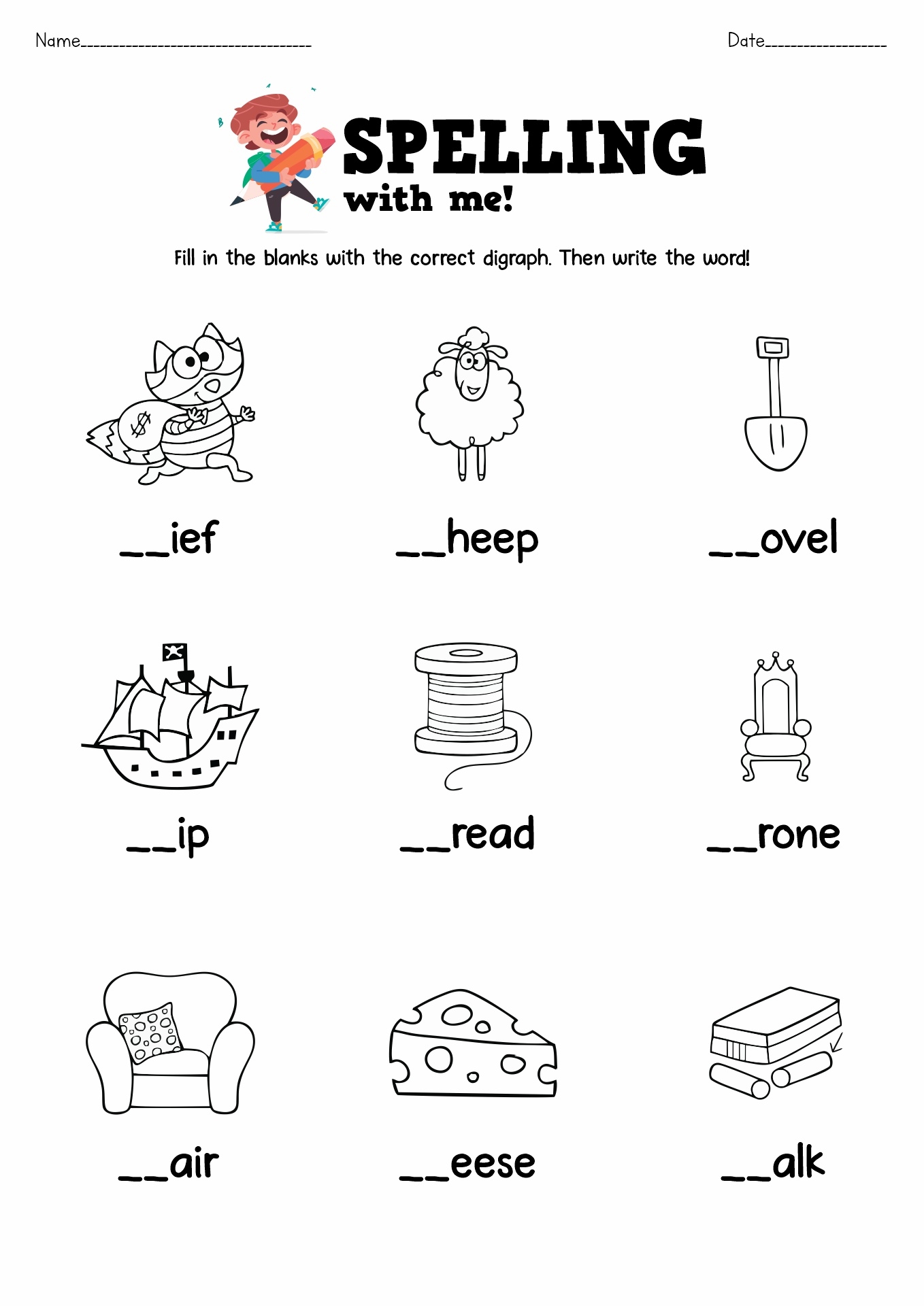 First Grade Phonics Worksheets Printable NBKomputer