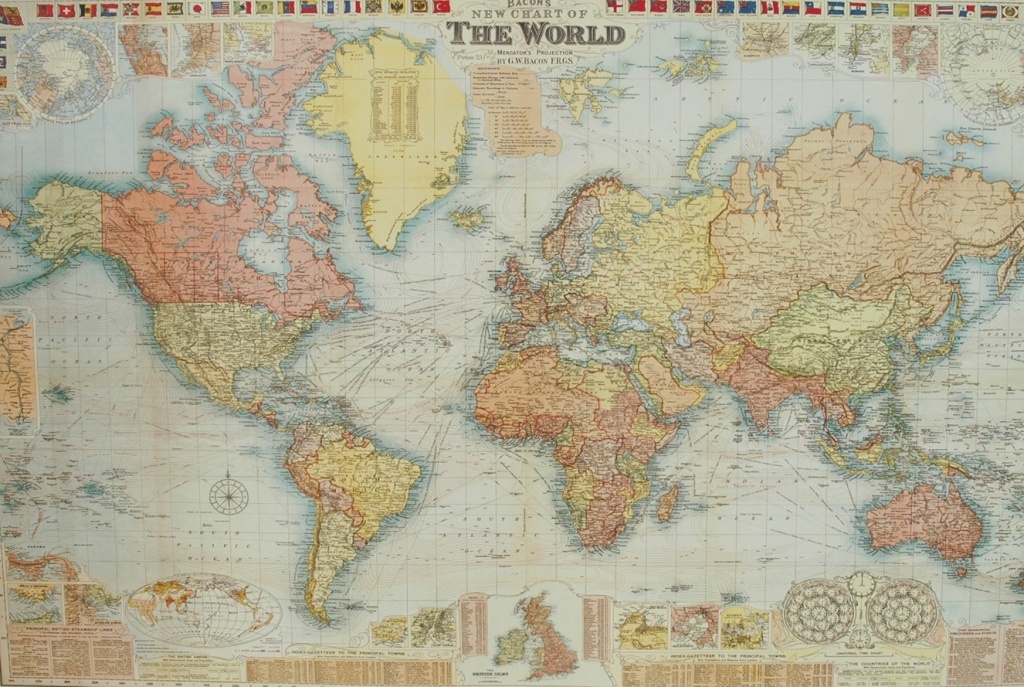 Florentine Print World Map Gw Bacon Printable Map Paper Printable Maps