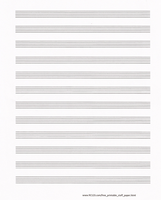 Free And Printable Staff Paper RC123