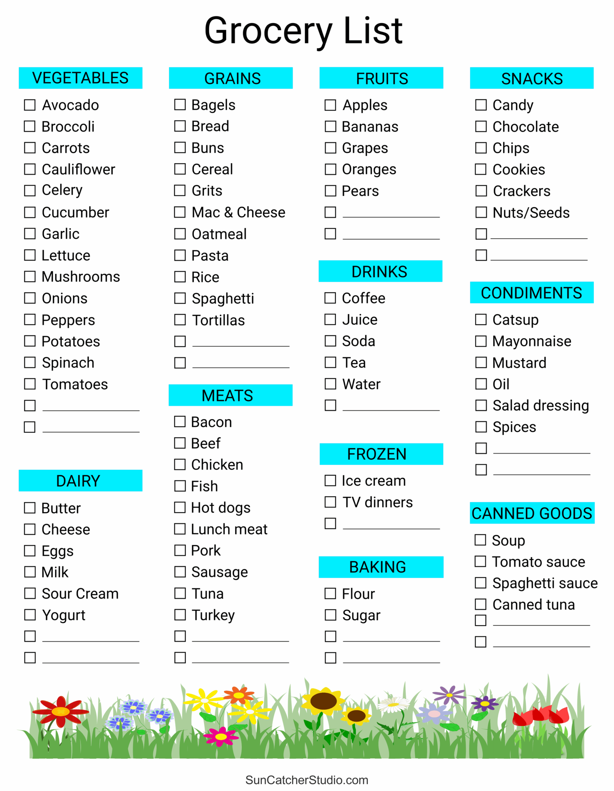 Free Editable Grocery List Printable Pdf Grocery List Vrogue co