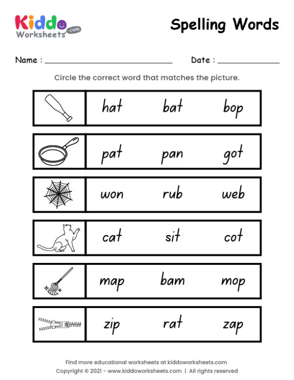Free First Grade Spelling Worksheets For Kids Worksheets Library