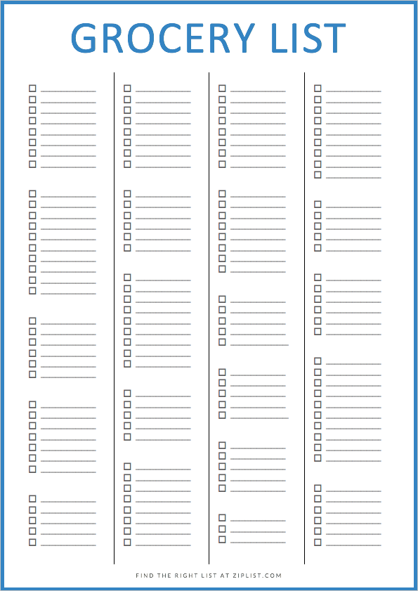 Free Grocery List Template Printable Printable Templates NBKomputer