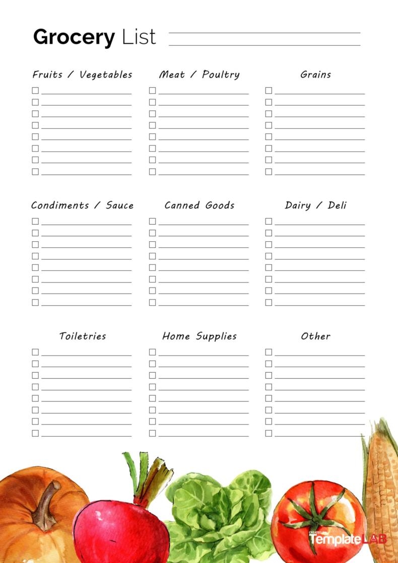 Free Grocery List Template Printable Printable Templates NBKomputer