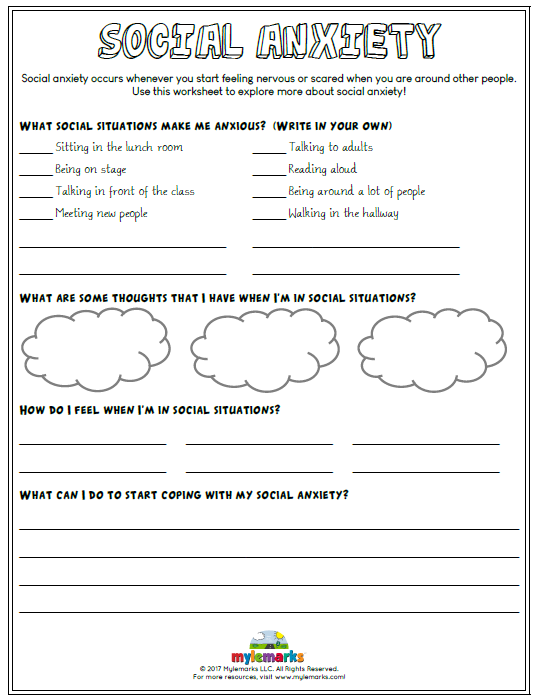 Free Printable Anxiety Worksheets Printable Worksheets