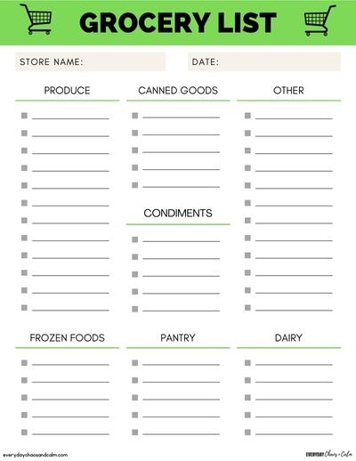 Free Printable Blank Grocery List Pdf Grocery List Template Free Porn 