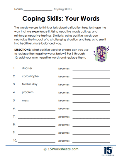 Free Printable Coping Skills Worksheets Pdf Bilarasa