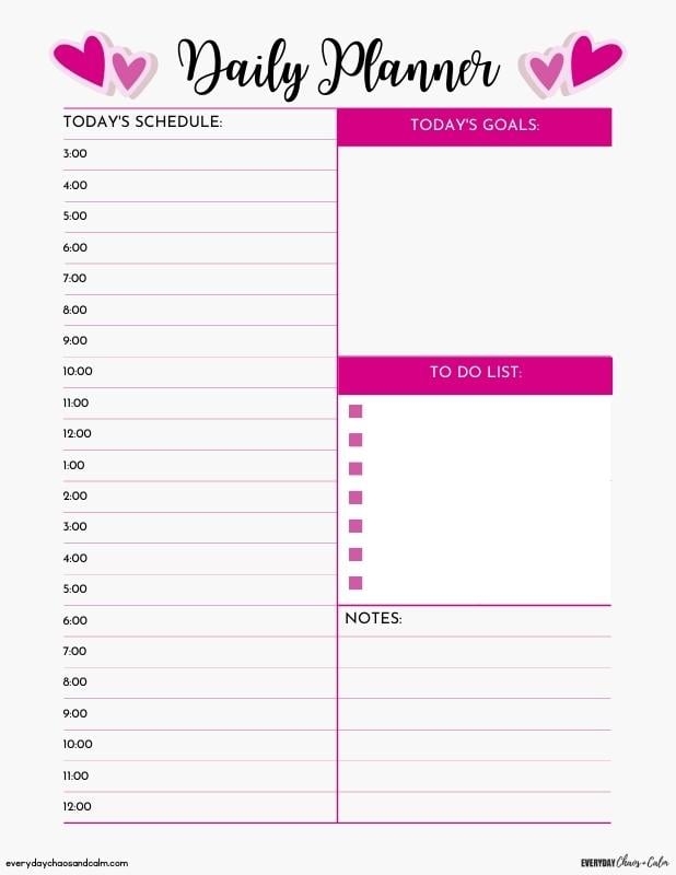 Free Printable Daily Planner 2025 Pdf Lily O Howie